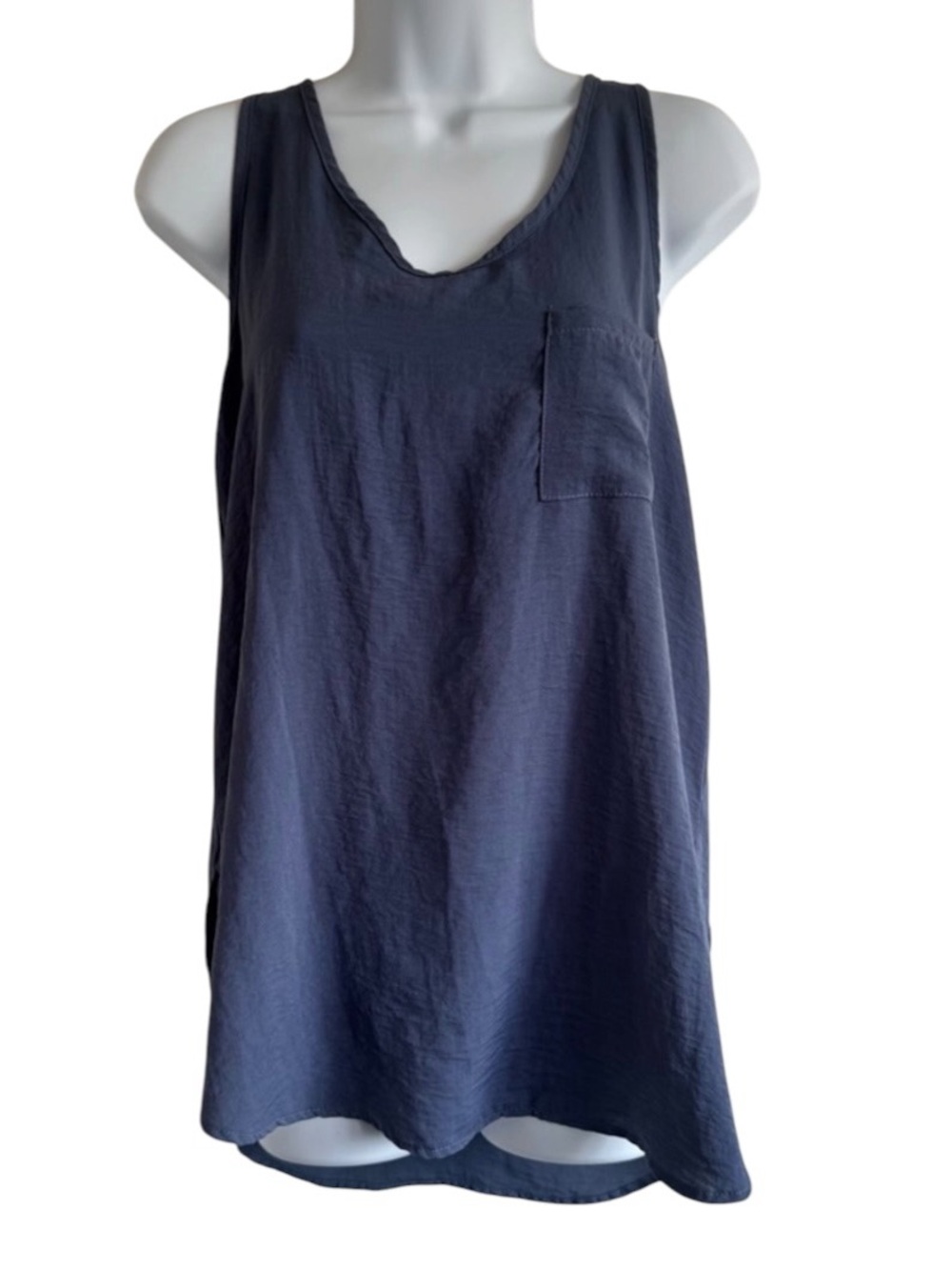 Aqua Sleeveless Blue Top SzS Oversized Relaxed Fit Front Pocket Bloomingdale’s